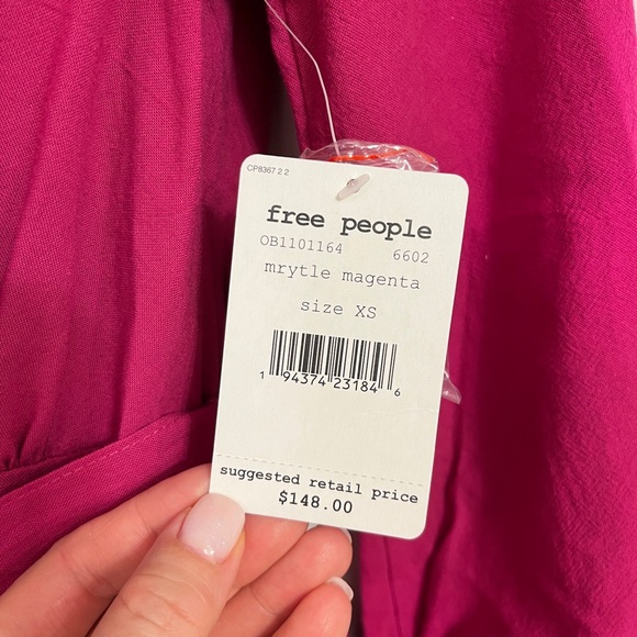 Free People Myrtle Magenta Kendra Dress - Size XS NWT - Picture 10 of 11